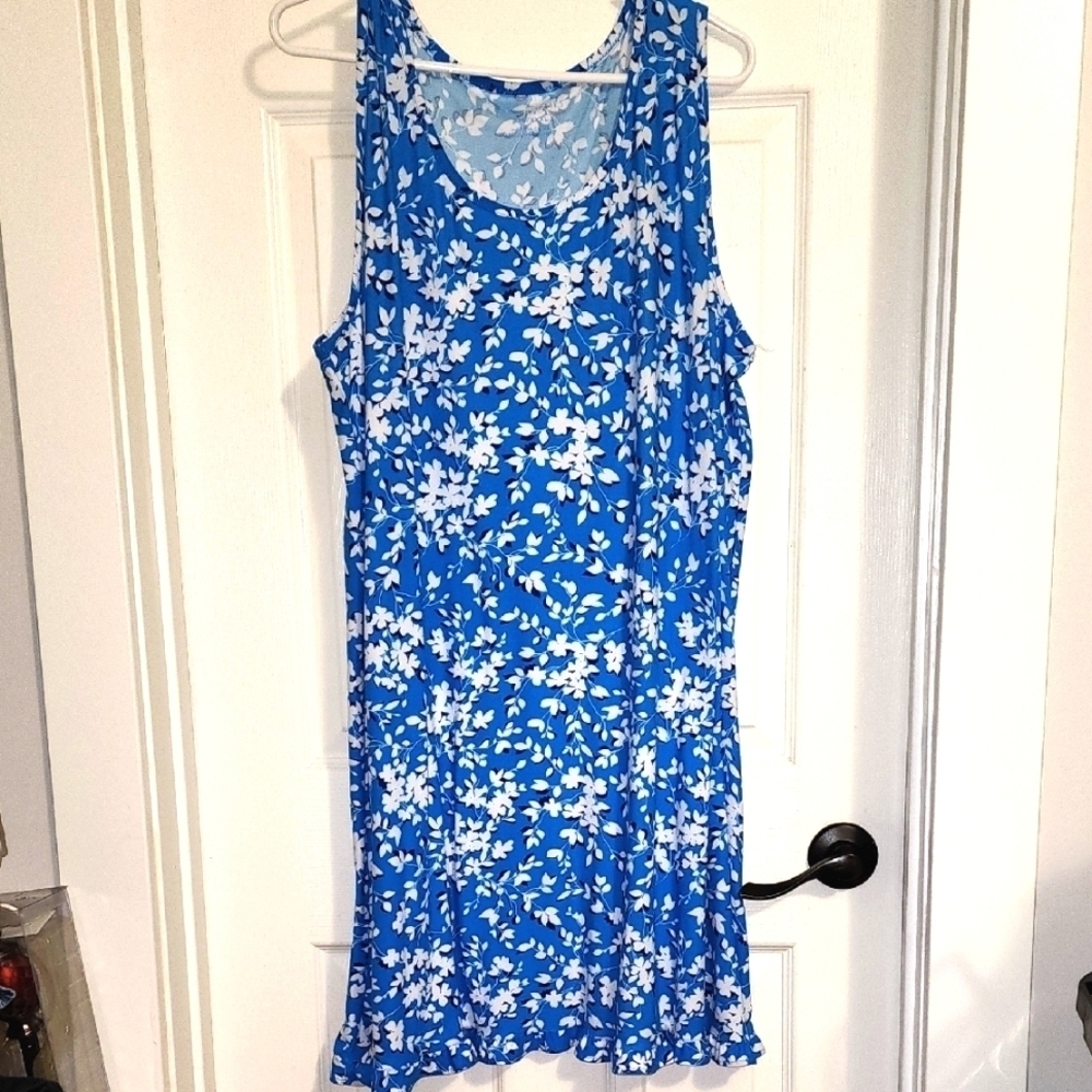 Draper James Blue Floral Nightgown Sz XXL/XXXL